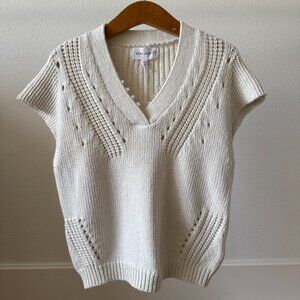 NWT Women’s Plush Knit Vest Size XS | Soft Cream Neutral Layering Trend Piece
